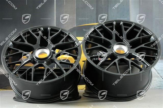 20" felgi Turbo S, komplet do GTS, centralne mocowanie, 8,5J x 20 ET51 + 11J x 20 ET52, czarny satynowy półmat, do użytku w zimie 20" felgi Turbo S, komplet do GTS, centralne mocowanie, 8,5J x 20 ET51 + 11J x 20 ET52, czarny satynowy półmat, do użytku w zimie