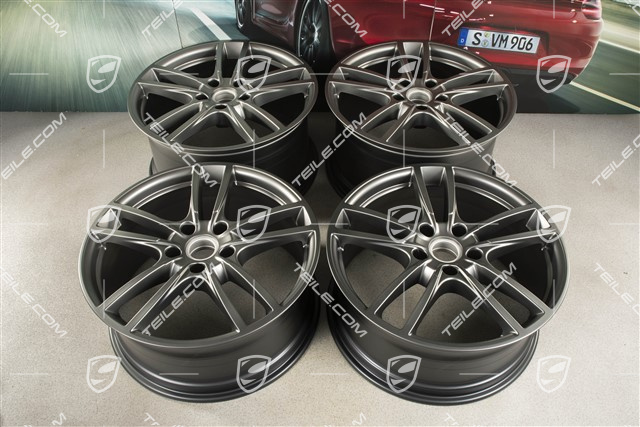 20" Cayenne Sport Felgensatz, 10,5J x 20 ET64 + 9J x 20 ET50, Platinum-Seidenmatt