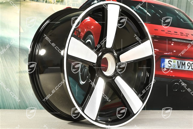 20" Sport Classic Felge, Zentralverschluss, 9,5J x 20 ET44, in Schwarz Hochglanz