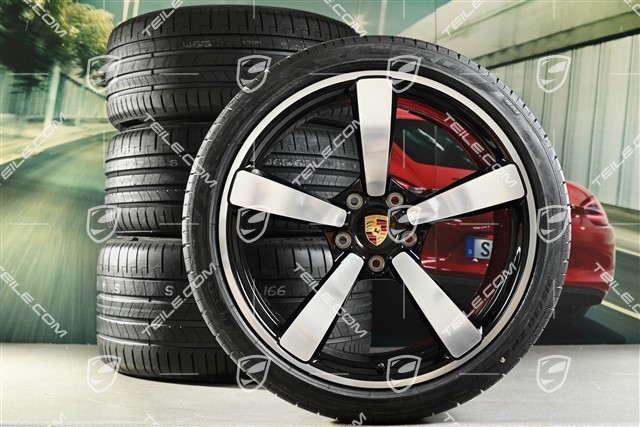 20-inch + 21-inch Turbo Exclusive Design summer wheel set, rims 9,5J x 20 ET44 + 12J x 21 ET70 + NEW Pirelli summer tyres 255/35 R20 + 315/30 R21, black high gloss