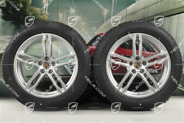 19" "Macan Sport" Winterräder Satz, Felgen 8,5J x 19 ET21 + 9J x 19 ET21, Dunlop Winterreifen 235/55 R19 + 255/50 R19, mit RDK-Sensoren