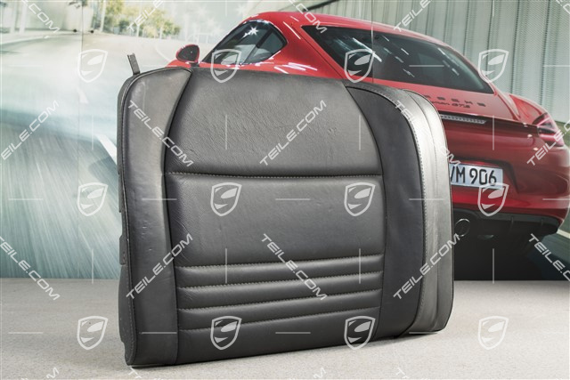 Back seat backrest, leather, black/black, Cabrio, R