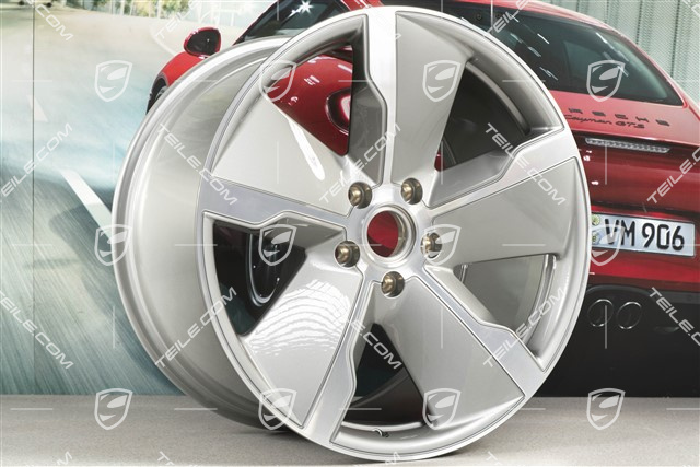21" FelgeTaycan Exclusive Design, 11,5J x 21 ET66, platinsilber, hinten, R