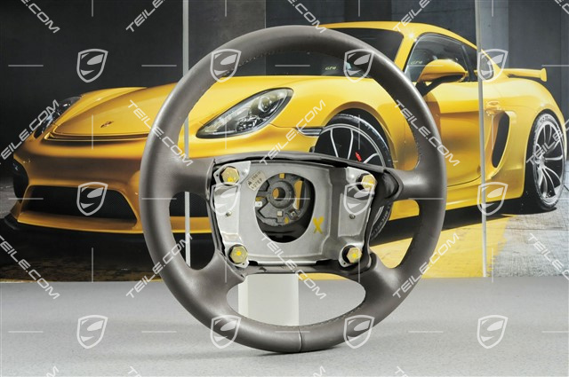 4-spoke steering wheel, leather, Classic grey
