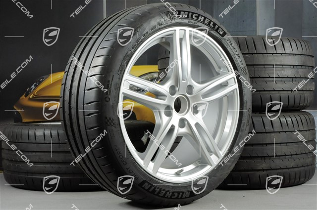 20" Panamera Turbo Sommerräder, Felgen 9,5J x 20 ET71 + 11,5J x 20 ET68 + Michelin Sommerreifen 275/40 ZR20 + 315/35 ZR20, mit RDK-Sensoren