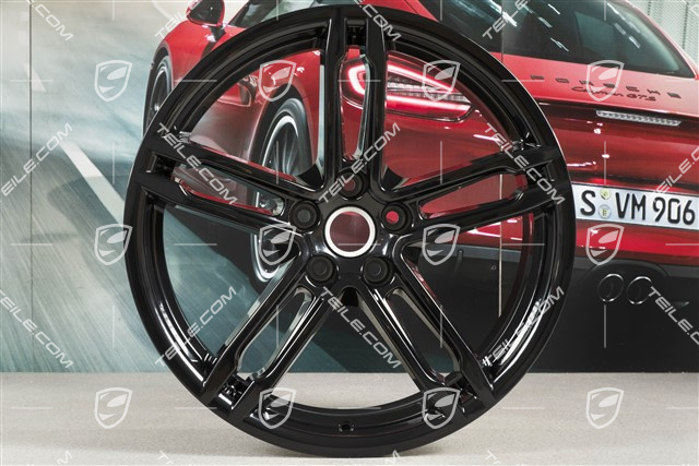 19" Felge, Turbo, 8J x 19 ET21, schwarz hochglänzend