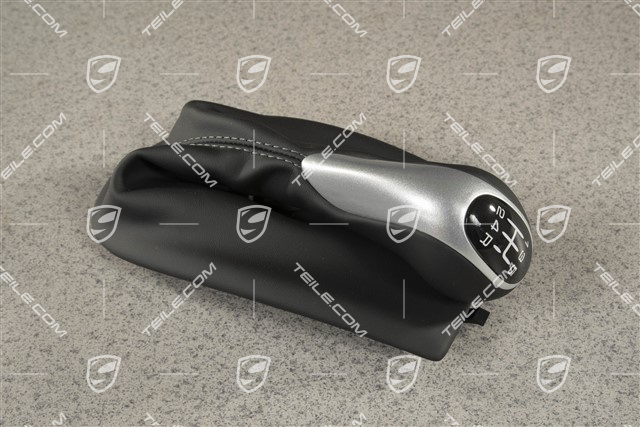 Schalthebelknopf, Sport-silver, schwarz, 5-Gang
