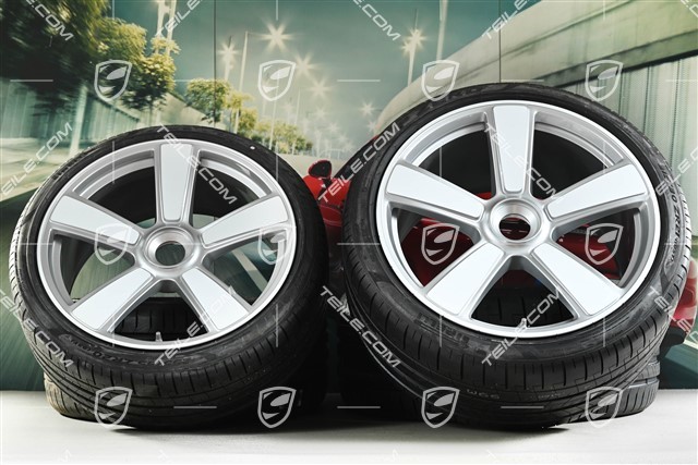 20"+21" koła letnie, komplet Sport Classic "911 Turbo 50 Years", felgi 9,5J x 20 ET44 + 12J x 21 ET70 + opony letnie Pirelli 255/35 R20 + 315/30 R21, biały wysoki połysk