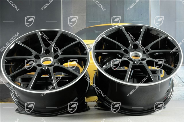 20" Cayenne Design Felgensatz, 10,5J x 20 ET64 + 9J x 20 ET50, Exclusiv, Felgenstern in Schwarz