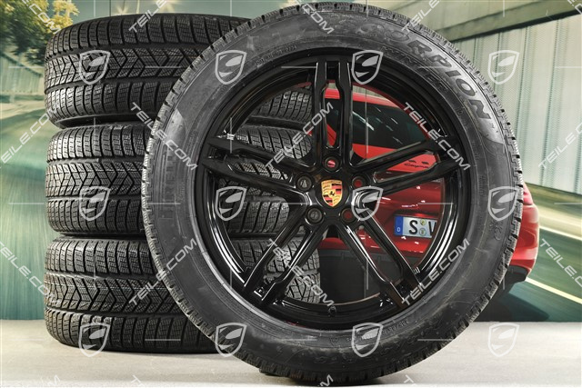 19-inch "Macan Turbo" winter wheels set, rims 8J x 19 ET21 + 9J x 19 ET21, Pirelli winter tyres 235/55 R 19 + 255/50 R 19, with TPMS, black high gloss