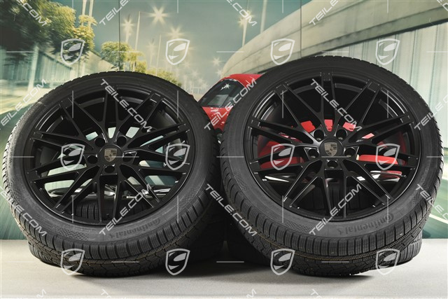 22-inch RS Spyder Design winter wheel set, rims 9J x 22 ET29 + 11J x 22 ET47 + NEW Continental winter tyres 255/40 R22 + 295/35 R22, black satin matt