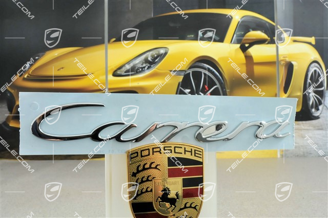 Logo "Carrera", chrome Logo "Carrera", chrome