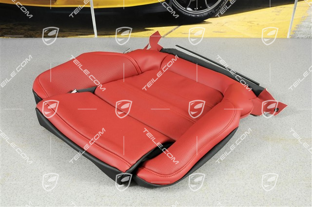 Sitzkissenbezug, GTS Sportsitze, Leder, Schwarz/Carrerarot, R Sitzkissenbezug, GTS Sportsitze, Leder, Schwarz/Carrerarot, R