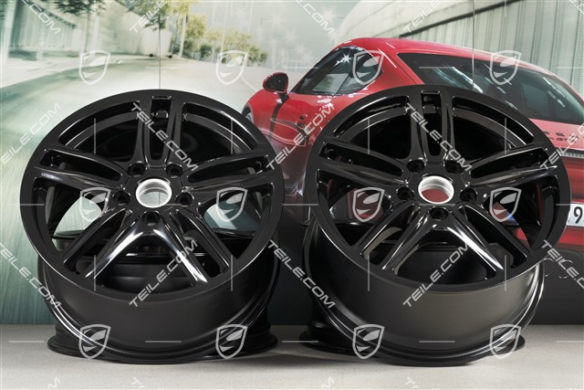 19-inch Panamera TURBO wheel set, 10J x 19 ET61 + 9J x 19 ET60, black high gloss