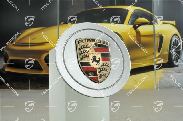 Raddeckel, farbiges Porschewappen