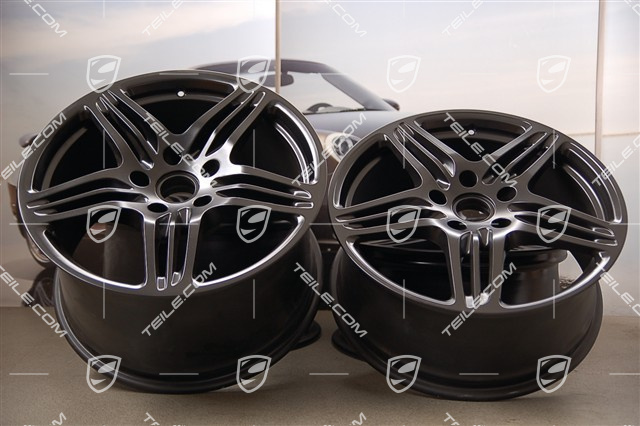 19-inch Turbo wheel set, 11J x 19 ET51 + 8J x 19 ET57, black satin matt