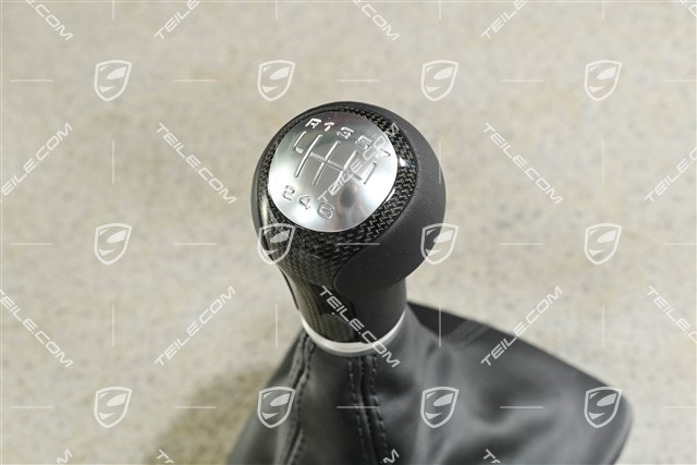 Gearshift knob,  Carbon trim, Leather black