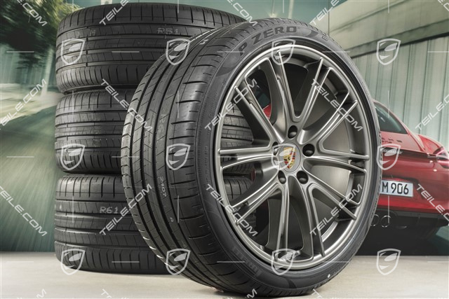 21" Koła letnie Exclusive Design, felgi 9,5J x 21 ET71 + 11,5J x 21 ET69 + opony letnie Pirelli 275/35 ZR21 + 315/30 ZR21, Platinum, z czujnikami ciśnienia