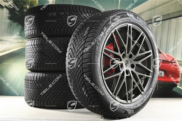 21" RS Spyder Design Winterräder Satz, Felgen 9,5J x 21 ET46 + 11,0J x 21 ET58 + NEUE Pirelli Winterreifen 285/45 R21 + 305/40 R21, mit RDK-Sensoren, Turbonit