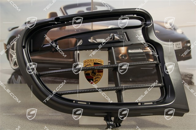 GT2 RS Retaining frame / grille, black satin with carbon, R GT2 RS Retaining frame / grille, black satin with carbon, R