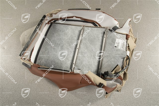 Front sport seat upholstery / cover, Leather, lower part / cushion, heated, Chestnut brown, L
