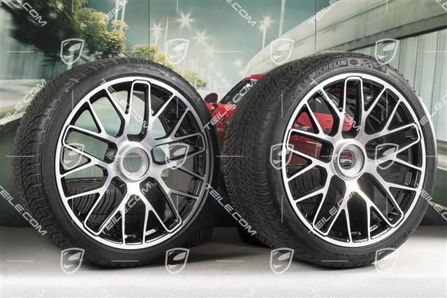 20" Turbo S central locking winter wheel set for Turbo S / GTS, wheels 8,5J x 20 ET51 + 11J x 20 ET59 + Michelin Pilot Alpin PA4 N1 winter wheels 245/35 R20+295/30 R20, TPMS
