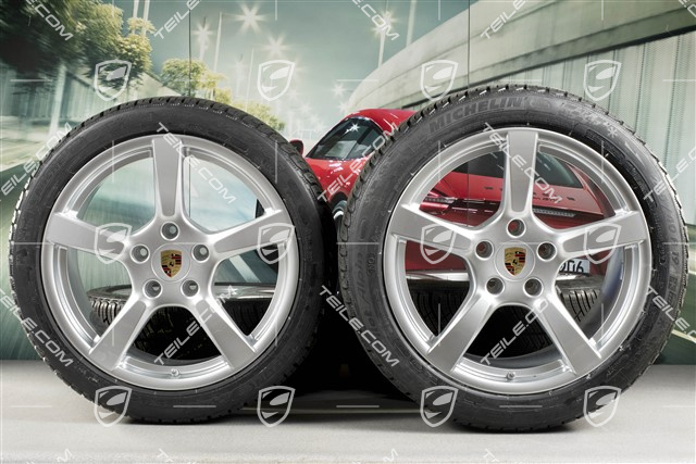 19-inch Cayman S winter wheels set, rims 8J x 19 ET57 + 10J x 19 ET45, Michelin Pilot Alpin 4 winter tires 235/40 R19 +265/40 R19