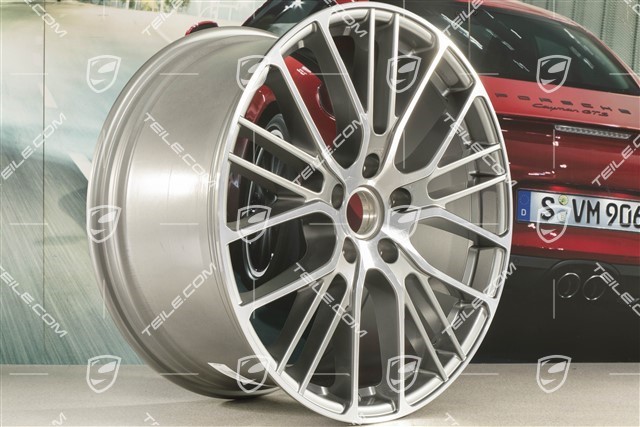 21-inch Panamera Exclusive Design Sport wheel rim, 10,5J x 21 ET71, in Platinum silver metallic