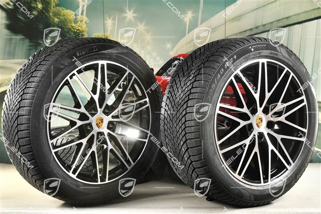 21-inch RS Spyder Design winter wheel set, rims 9,5J x 21 ET46 + 11,0J x 21 ET58 + NEW Pirelli winter tyres 285/45 R21 + 305/40 R21, with TPMS, black high gloss