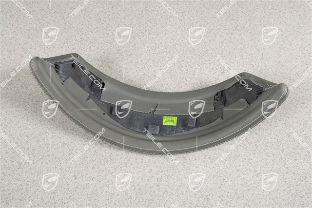 Instrument cluster cover, leather, Stone grey