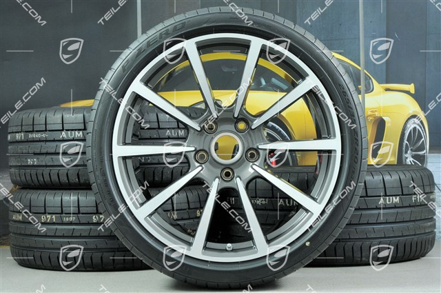 20" Carrera Classic koła letnie komplet, felgi 8J x 20 ET57 + 10J x 20 ET45 + NOWE opony letnie Pirelli 235/35 ZR20 + 265/35 ZR20, z czujnikami ciśnienia