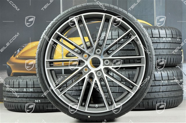 20-inch Turbo IV wheels set, rims 8,5J x 20 ET57 + 10,5J x 20 ET47 + Pirelli summer tires 235/35 ZR20 + 265/35 ZR20, with TPMS