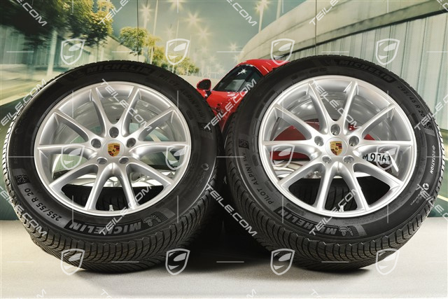 20-inch Cayenne Design winter wheel set, rims 9J x 20 ET50 + 10,5J x 20 ET64 + NEW Michelin winter tyres 255/55 R20 + 295/45 R20, with TPMS
