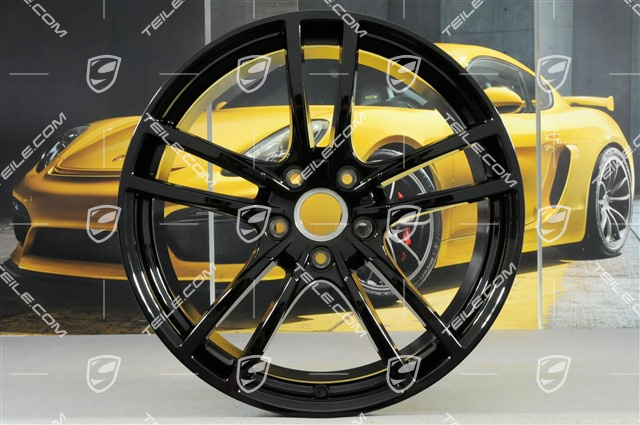 21" Komplet felg Cayenne Turbo, 11J x 21 ET58 + 9,5J x 21 ET46, czarny / wysoki połysk