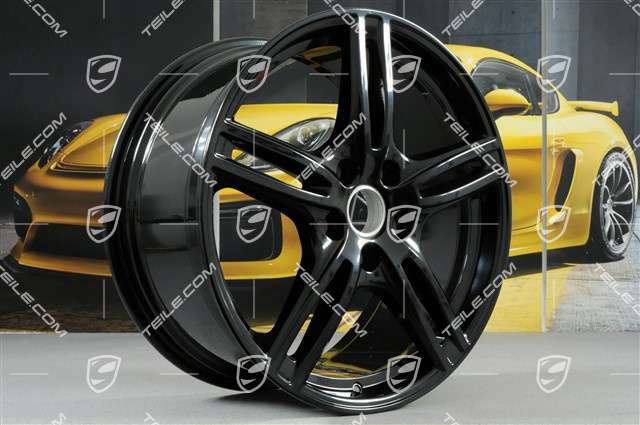 20-inch wheel rim set Panamera Turbo, 9,5J x 20 ET71 + 11,5J x 20 ET68, black high gloss