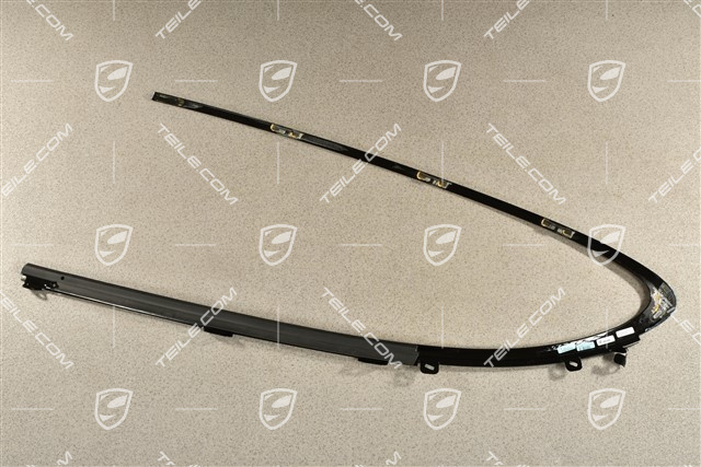 Trim strip / moulding / door shaft incl. seal, rear, Glossy Black, R