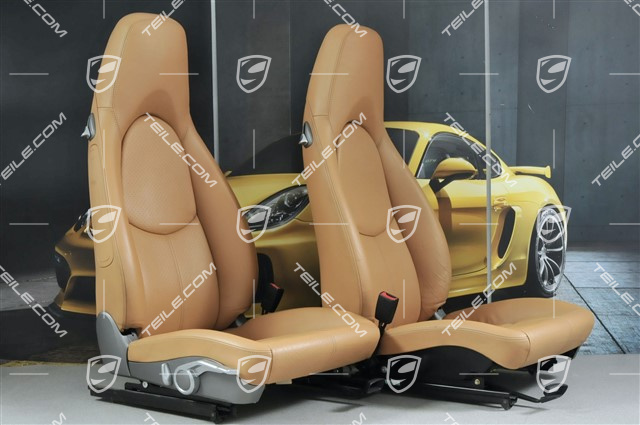 Seats, manual adjustable, leather, Sand Beige, set (L+R)