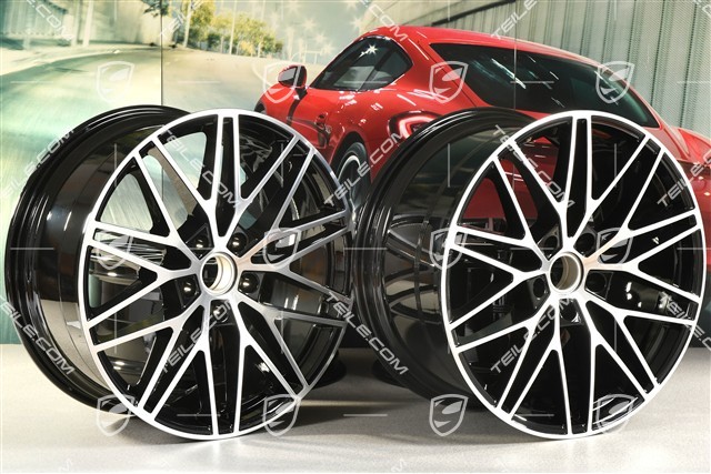 21-inch wheel rim set RS Spyder Design, 11J x 21 ET49 + 9,5J x 21 ET46, black high gloss