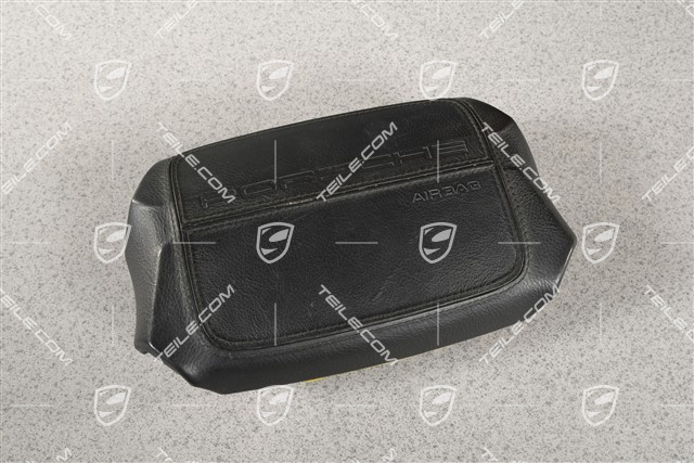 Airbag / Lenkrad, Leder, schwarz, kleine Gebrauchsspuren