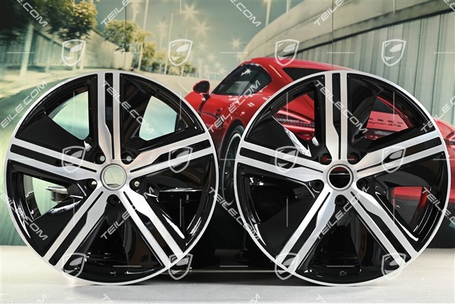 22" Macan Exclusive Design Felgensatz, 9J x 22 ET29 + 11J x 22 ET47, schwarz hochglanz