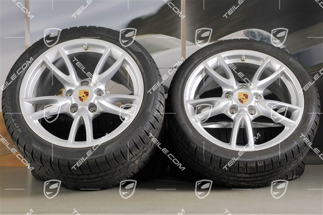 18-inch Carrera IV wheel set, wheels 8J x 18 ET57 + 11J x 18 ET51, tyres 235/40 R18 + 295/35 R18