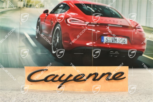 Coupe, Badge / Emblem CAYENNE Silky gloss Black