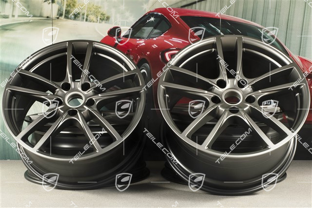 20" Cayenne Sport COUPE Design Felgensatz, 10,5J x 20 ET55 + 9J x 20 ET50, Platinum-Seidenmatt