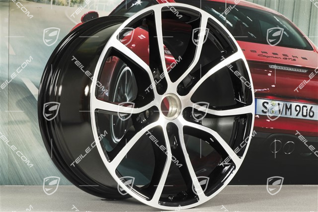 21-inch wheel rim set Cayenne Exclusive Design, 11J x 21 ET49 + 9,5J x 21 ET46, for Cayenne Coupé, black high gloss