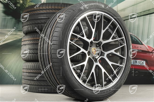 21" RS Spyder Design summer wheel set, wheel rims 9,5J x 21 ET27 + 10J x 21 ET19 + Continental summer tyres 265/40 R21 + 295/35 R21, with TPM