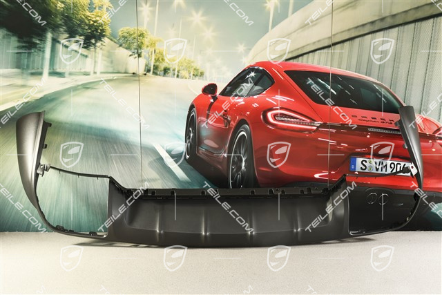 Rear bumper, lower cover / diffuser, without Tow ball, Black matte