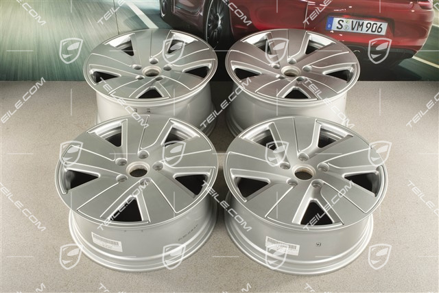 19-inch Taycan S wheel rim set, 8J x 19 ET50 + 10J x 19 ET47, silver