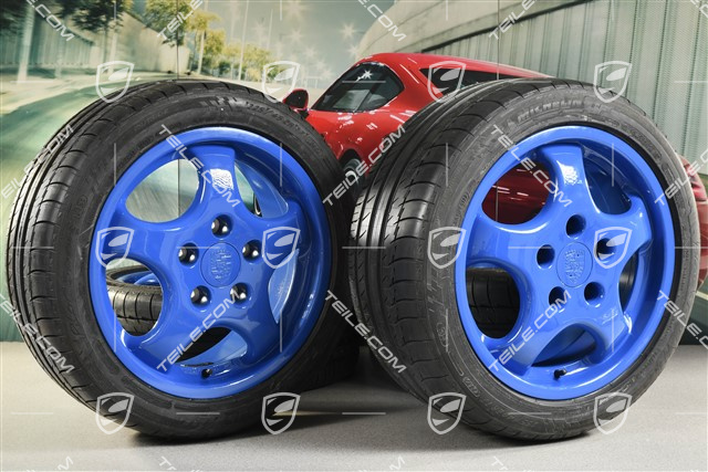 17" CUP I Rädersatz, 7J x 17 ET55 + 9J x 17 ET55 + Michelin Sommerreifen 225/45 ZR17 + 255/40 ZR17, Maritimblau 38B