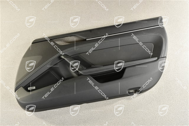Türverkleidung, Leder Schwarz / Kreide Naht Faden, BOSE, R