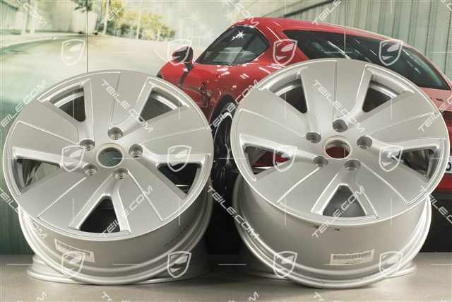 19-inch Taycan S wheel rim set, 8J x 19 ET50 + 10J x 19 ET47, silver